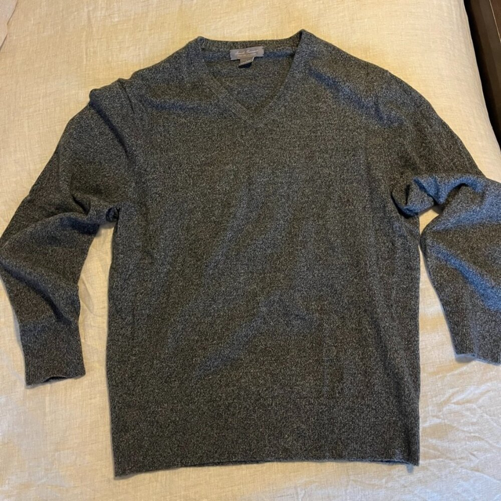 100% Cashmere Heather Gray Sweater